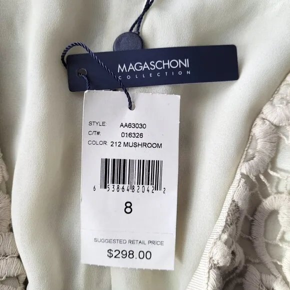 NWT Magaschoni Ivory Crochet Lace Vintage Boho Pencil Skirt