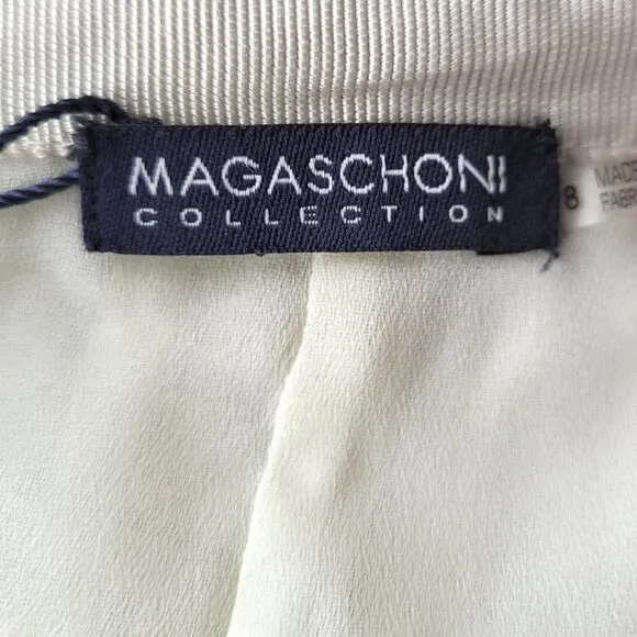 NWT Magaschoni Ivory Crochet Lace Vintage Boho Pencil Skirt