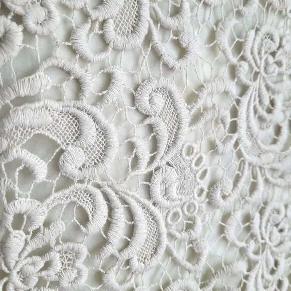 NWT Magaschoni Ivory Crochet Lace Vintage Boho Pencil Skirt