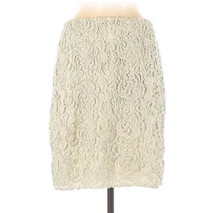 NWT Magaschoni Ivory Crochet Lace Vintage Boho Pencil Skirt