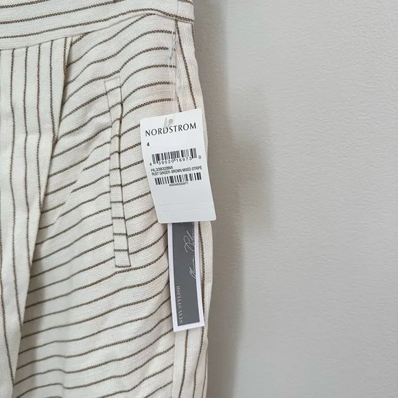 NWT Olivia Palermo chelsea28 Striped Cream and Tan Pencil Skirt Size 4 XS/S