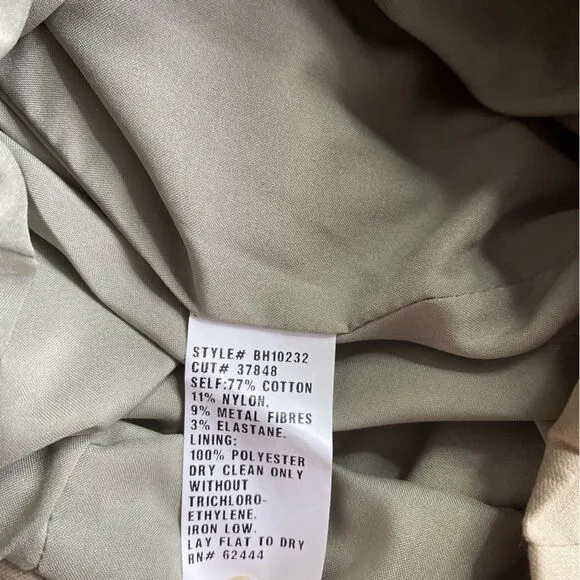 NWT Artelier Nicole Miller Khaki Ruched Bow Skirt Size 6