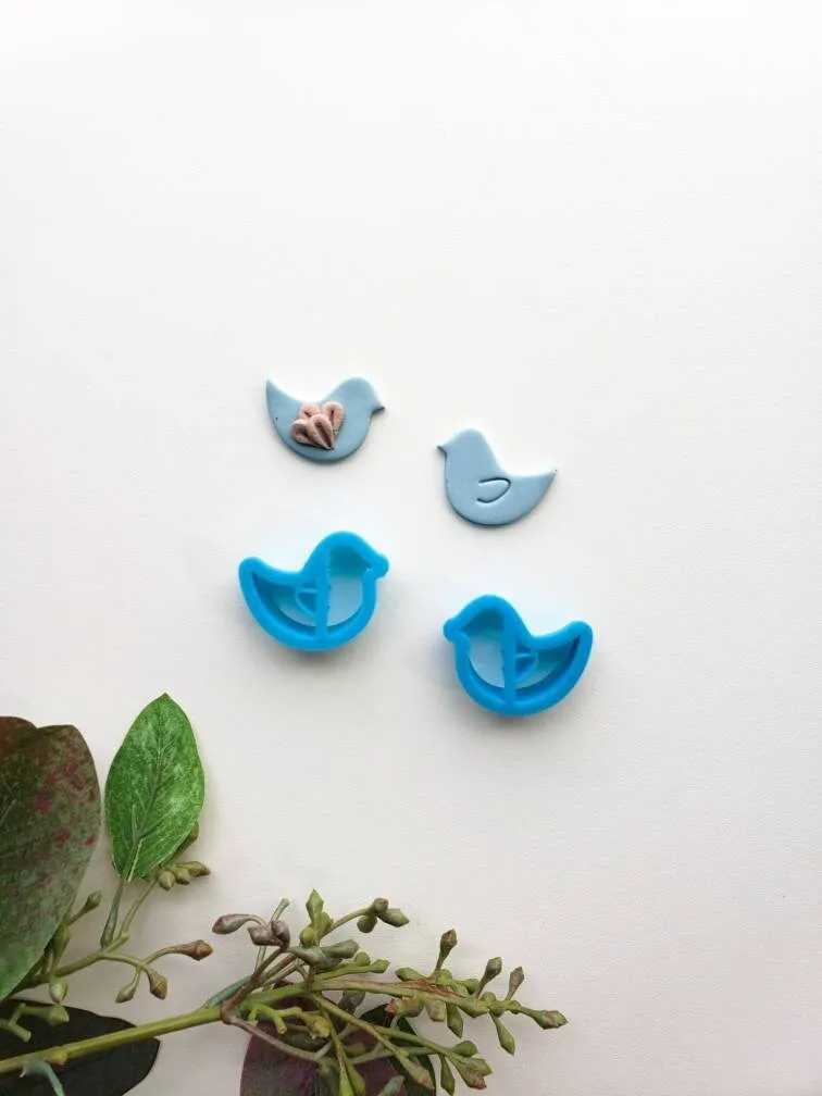 Pair of Birds Set | Fairy Garden Clay Cutter
