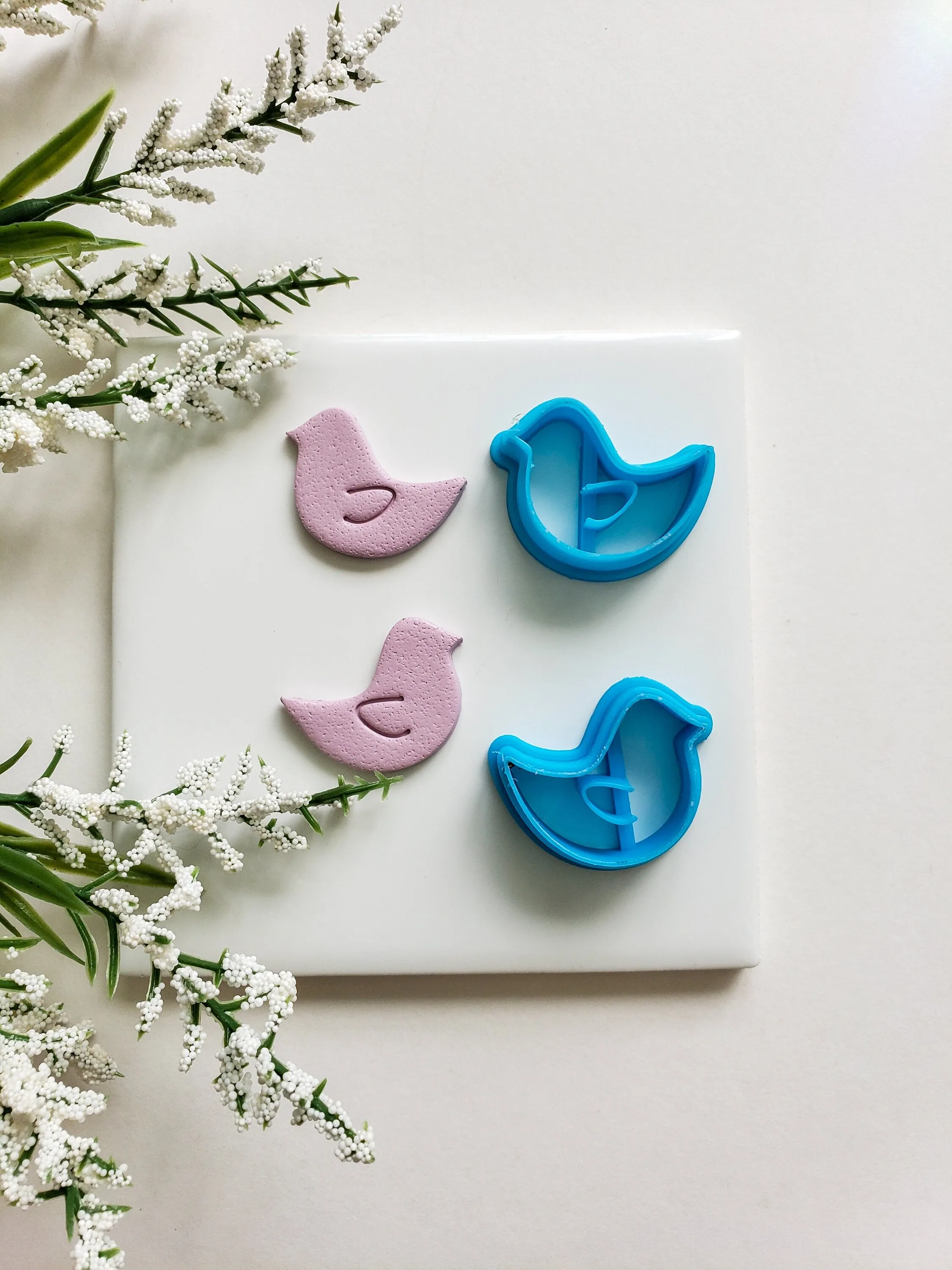 Pair of Birds Set | Fairy Garden Clay Cutter