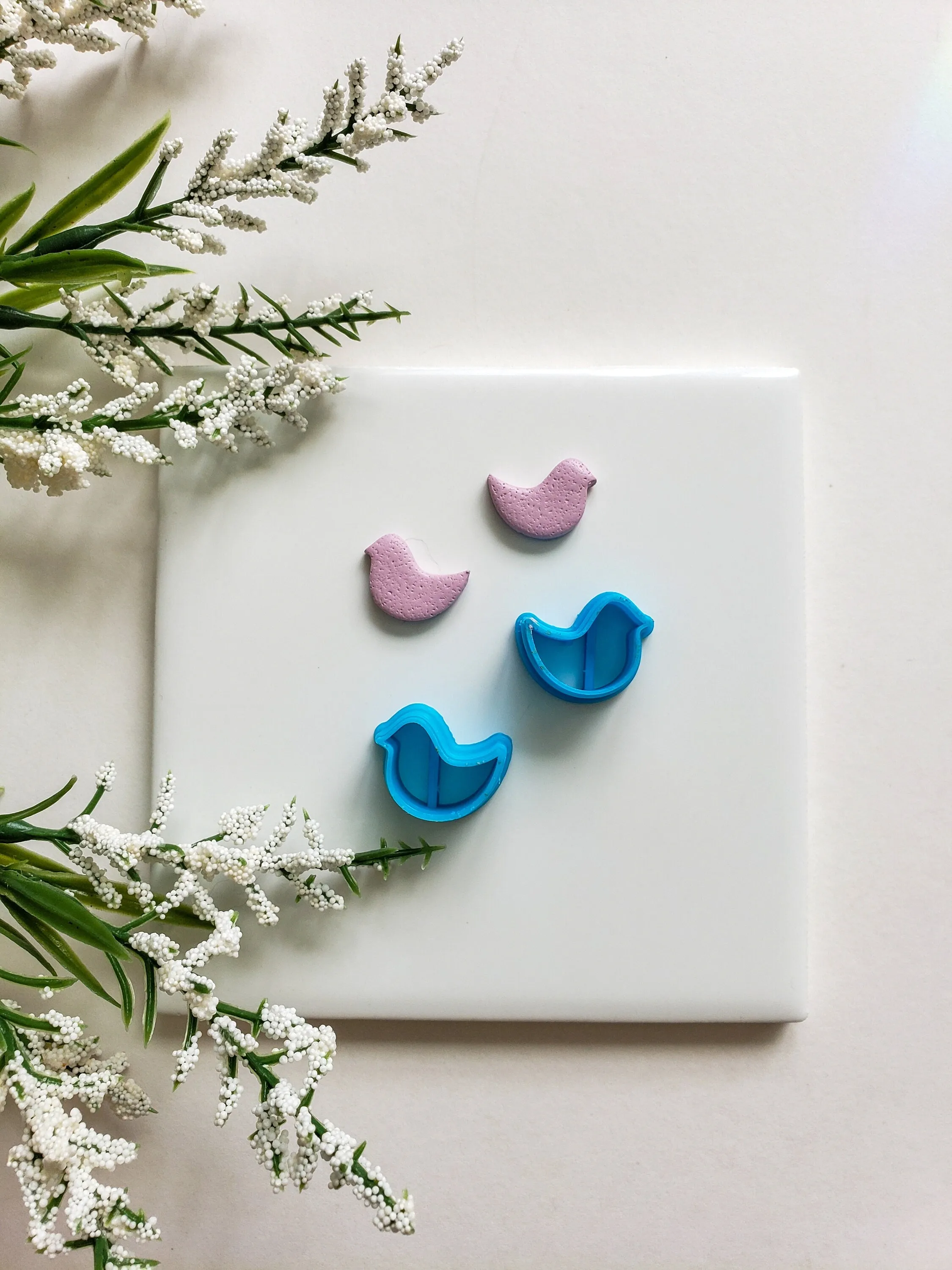 Pair of Birds Set | Fairy Garden Clay Cutter