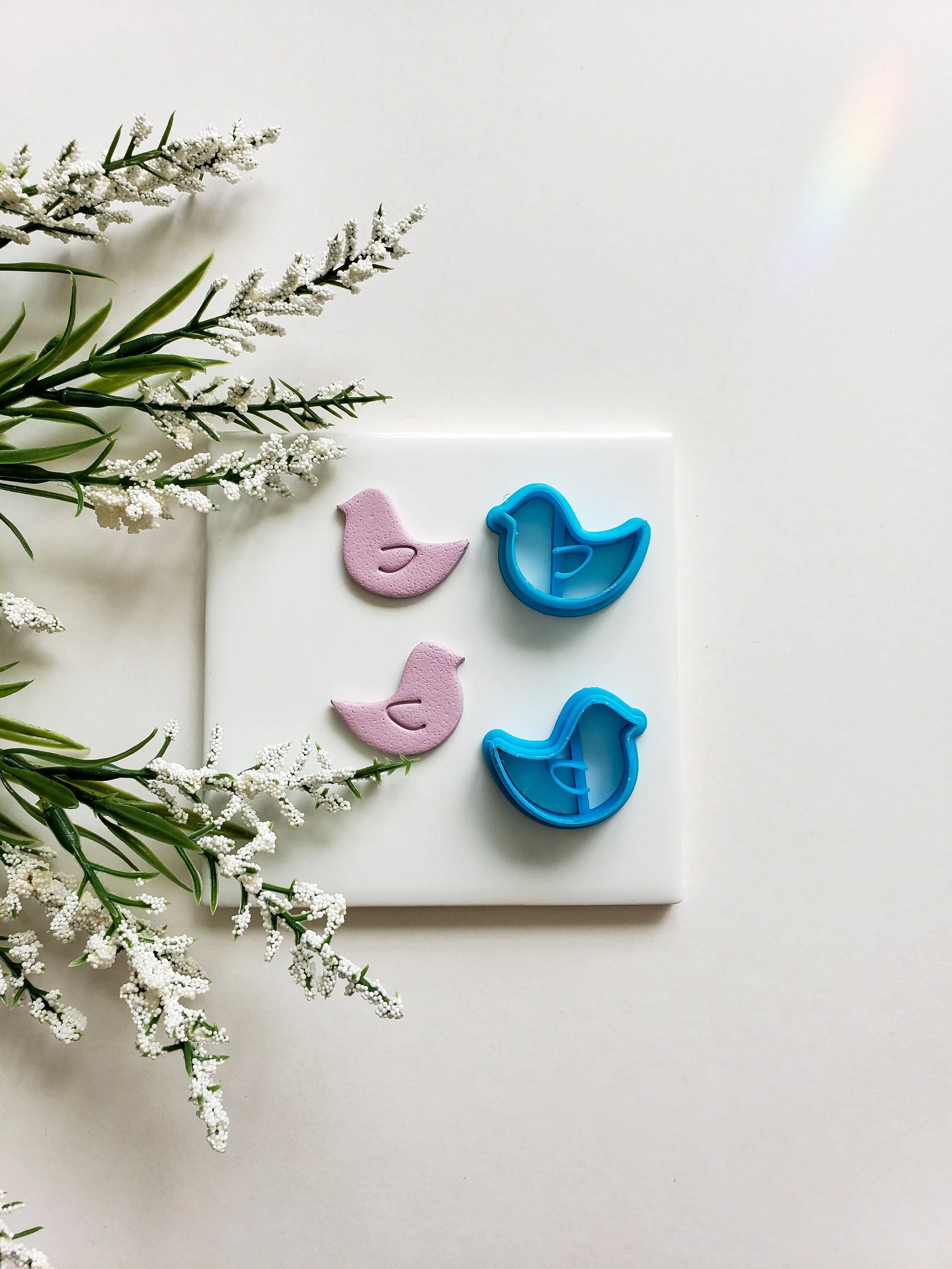 Pair of Birds Set | Fairy Garden Clay Cutter