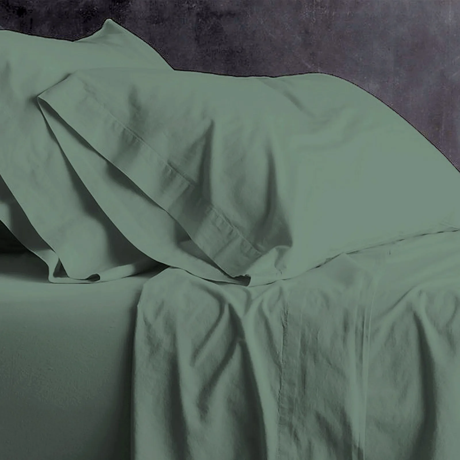 Park Avenue 100 % cotton European Vintage washed sheet set - Fern