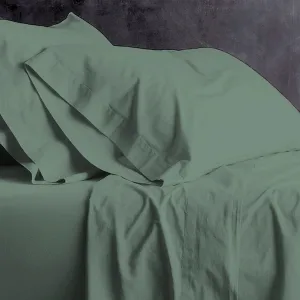 Park Avenue 100 % cotton European Vintage washed sheet set - Fern
