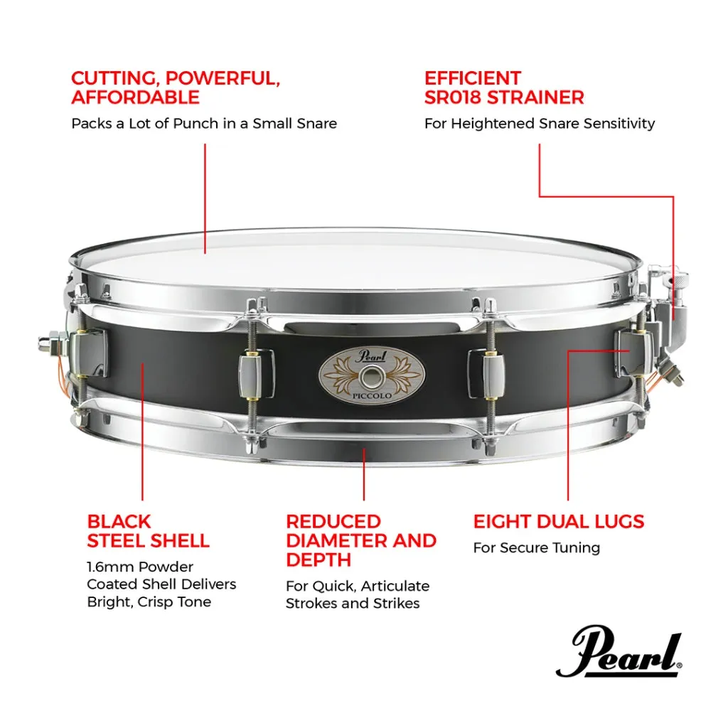 Pearl 13"x3" Steel Effect Piccolo Snare