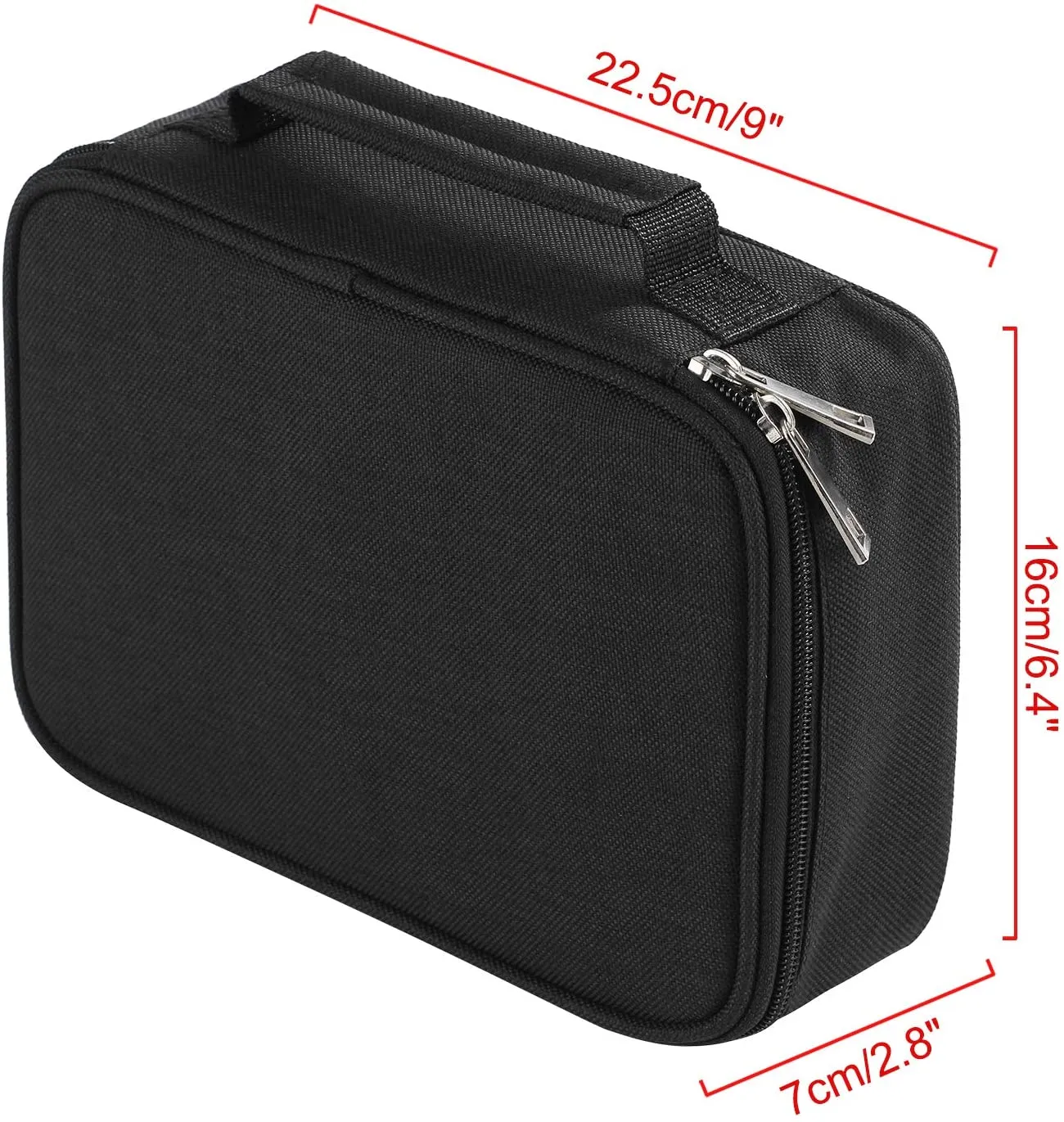 Pens Pencil Case, Versatile 72 Slots Pencil Pouch Colored Pencil Holder Organizer Multifunction Stationery Bag Portable Art Case with 2 Detachable Layers for School Office Travel (Black)