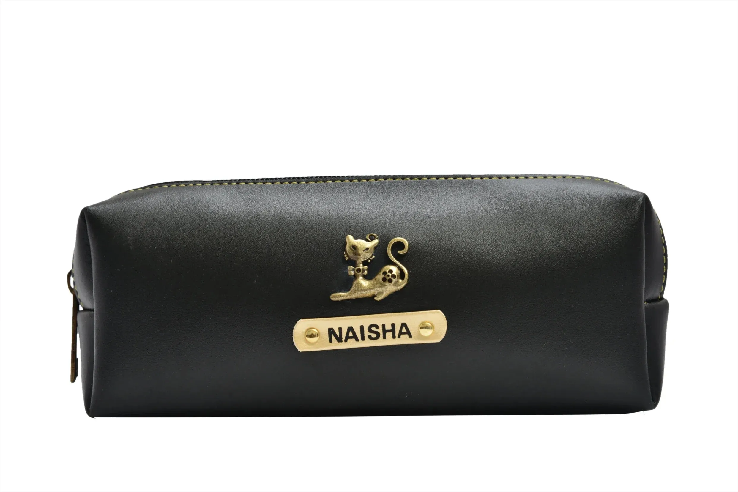 Personalized Vegan Leather Unisex Pencil Pouch - Royal Blue