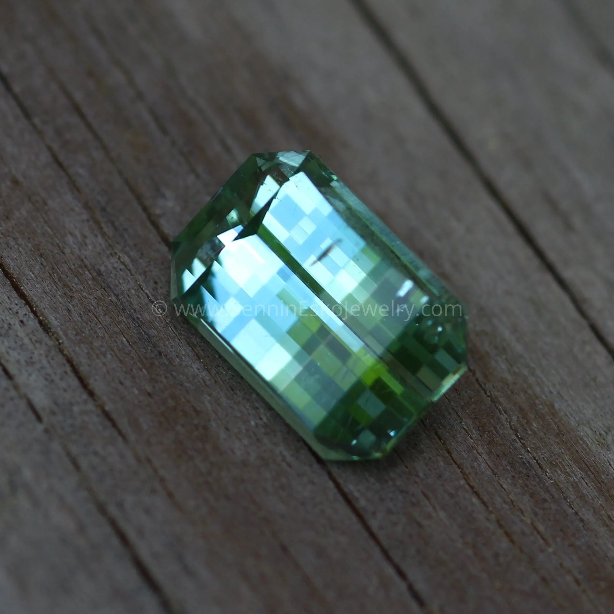 Pixel Cut Mint Green Tourmaline - Octagon Cut Tourmaline - 3.7 carats 11.2x7.2mm