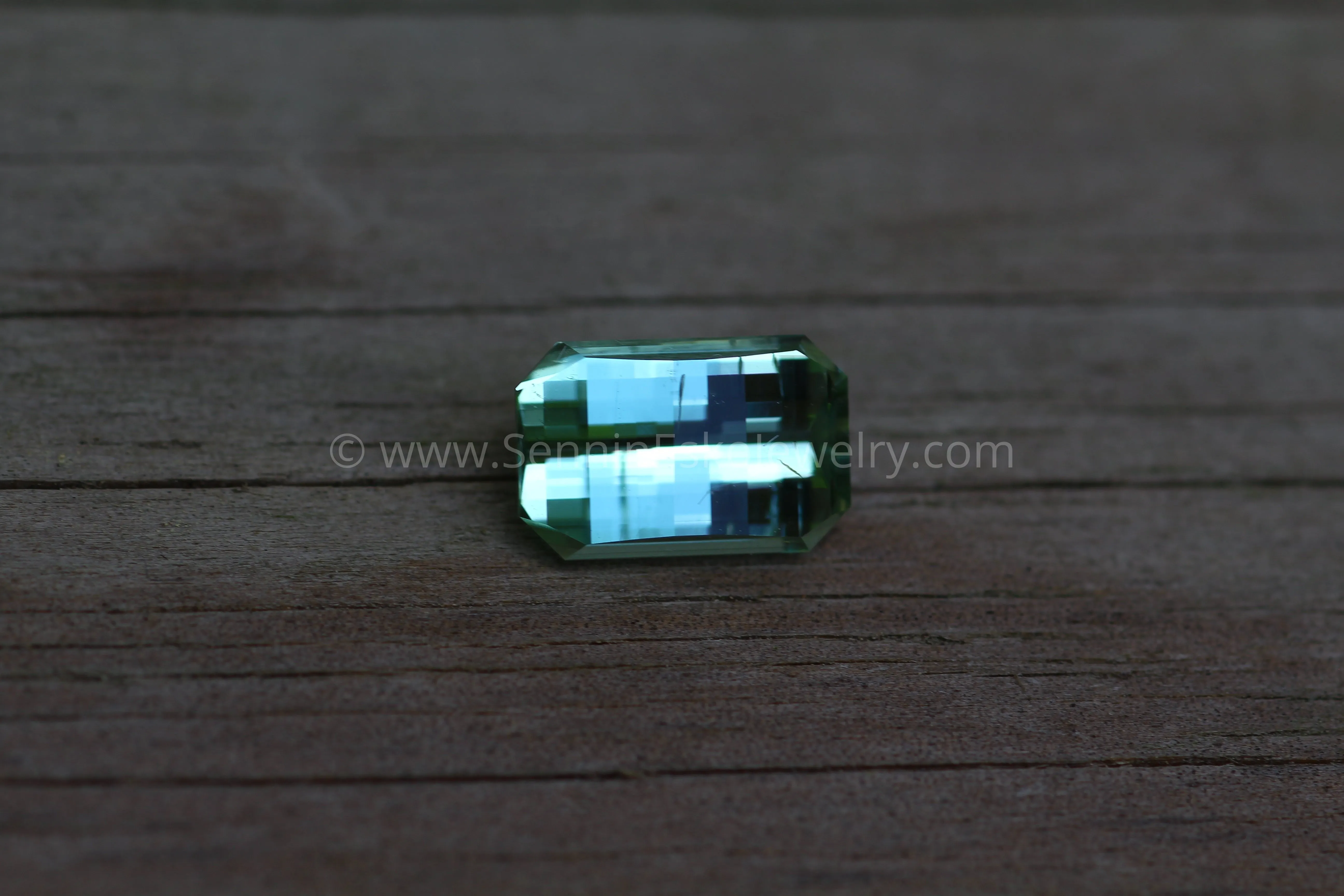 Pixel Cut Mint Green Tourmaline - Octagon Cut Tourmaline - 3.7 carats 11.2x7.2mm
