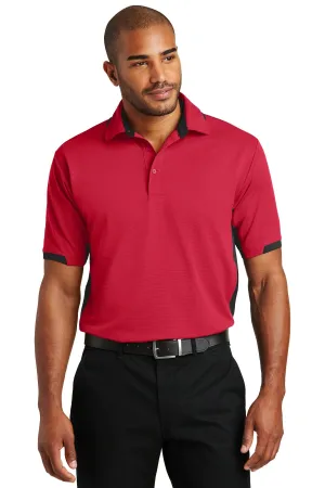 Port Authority Dry Zone Colorblock Ottoman Polo. K524 Engine Red/ Black