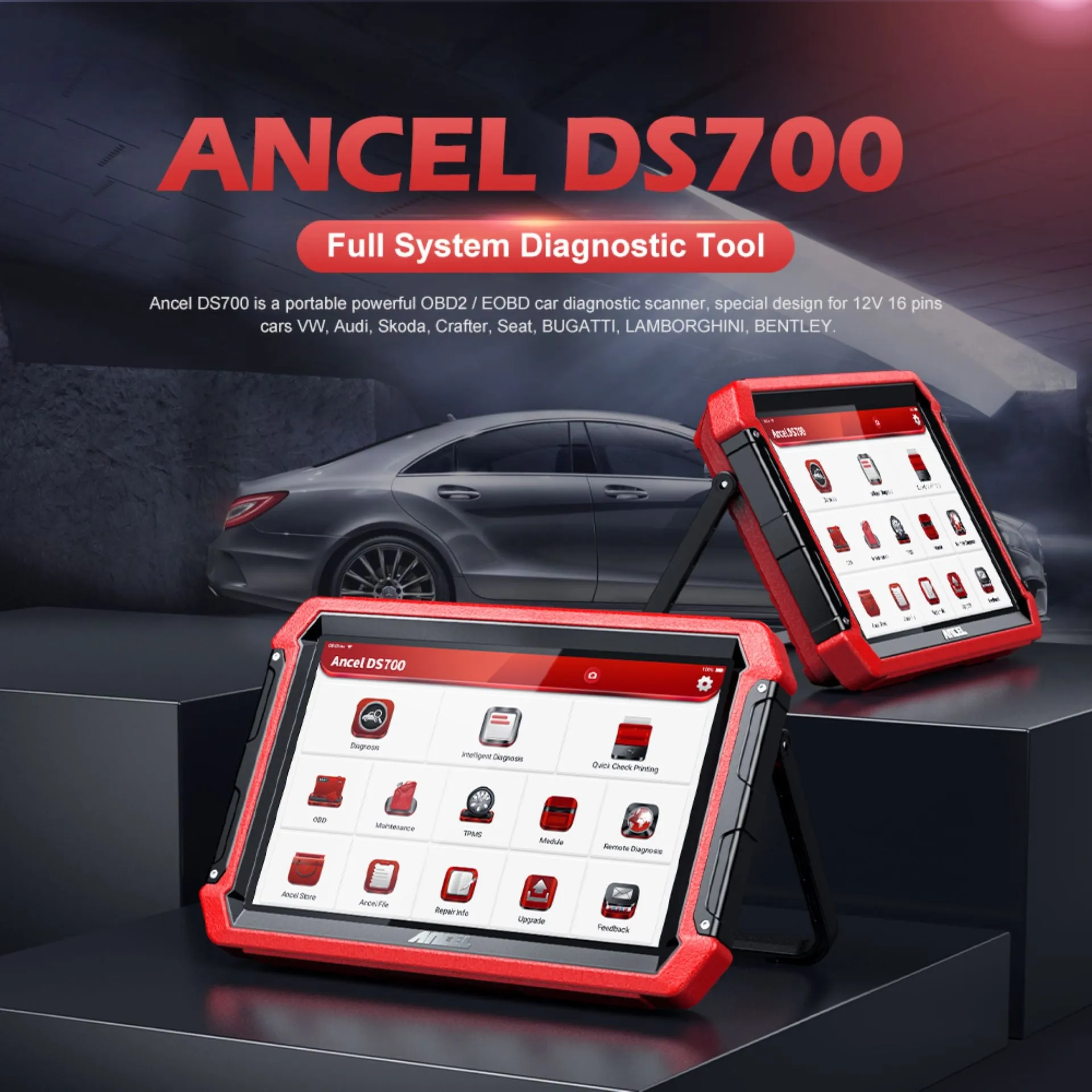 Professional Diagnostic Scanner Ancel DS700 Bi-directional ECU Coding
