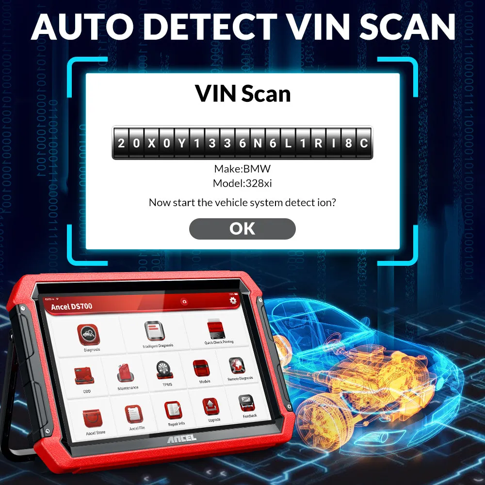 Professional Diagnostic Scanner Ancel DS700 Bi-directional ECU Coding