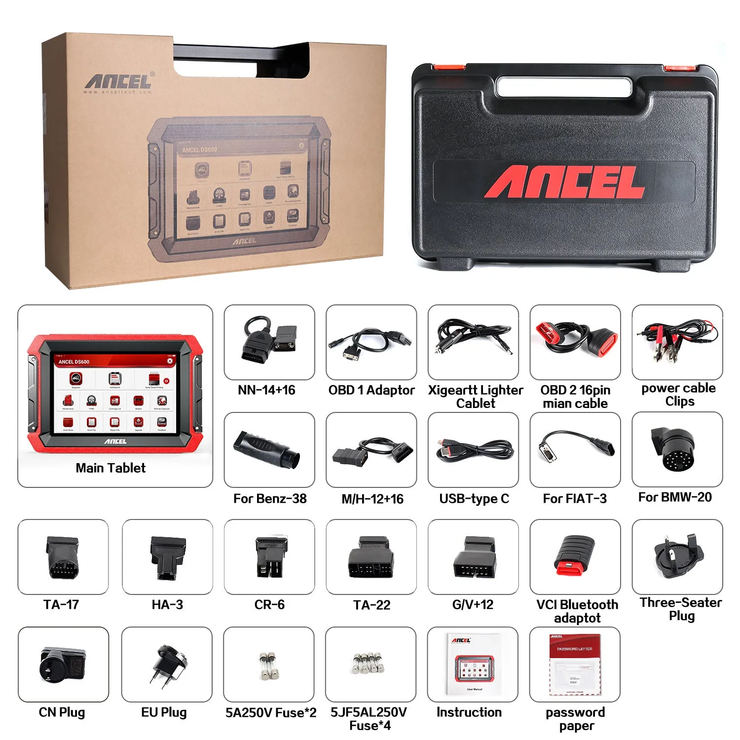 Professional Scan Tool Ancel DS600 Bi-directional ECU Coding 34  Specials