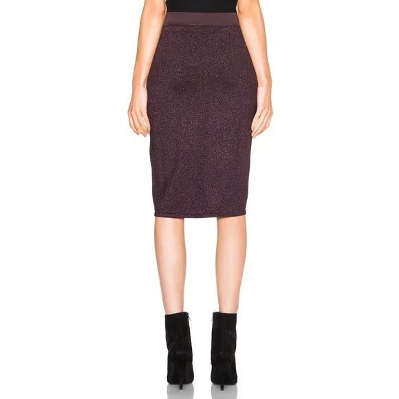 RAG &amp; BONE Marie Skirt Womens Medium Purple Nightshade Metallic Pencil Knit NWT