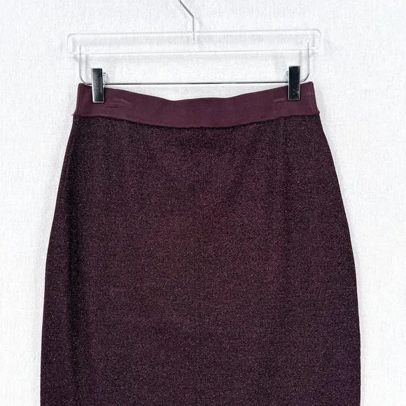 RAG &amp; BONE Marie Skirt Womens Medium Purple Nightshade Metallic Pencil Knit NWT