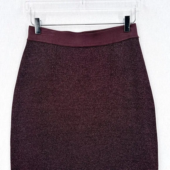 RAG &amp; BONE Marie Skirt Womens Medium Purple Nightshade Metallic Pencil Knit NWT