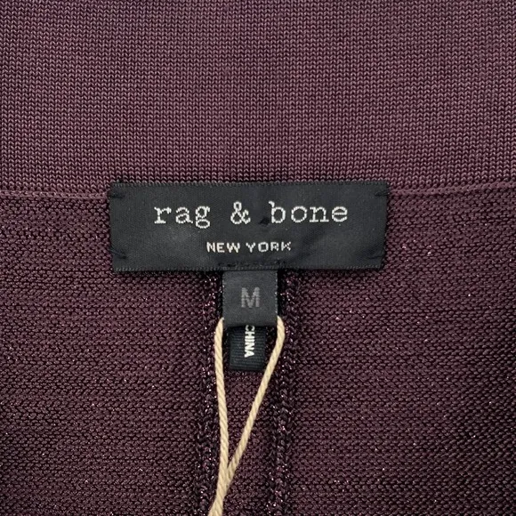RAG &amp; BONE Marie Skirt Womens Medium Purple Nightshade Metallic Pencil Knit NWT