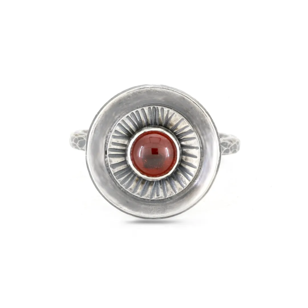 Rainbow Moonstone and Silver Starburst Ring