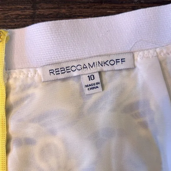Rebecca Minkoff Angelica Yellow Lace Midi Slip Skirt in Sun Size 10