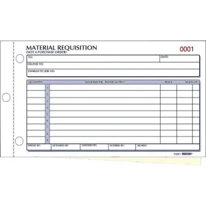 Rediform Material Requisition Purchasing Forms