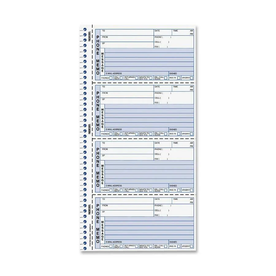 Rediform Two-Part Self-Stick Message Book