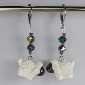 Resin Sheep Earrings & Stitch Markers
