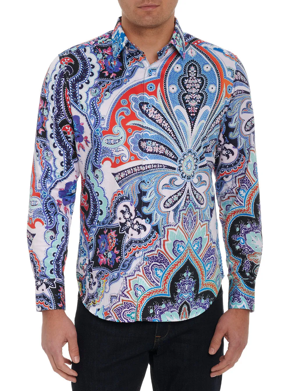 Robert Graham Devil's Treasure Paisley Long Sleeve Shirt Size XXXL