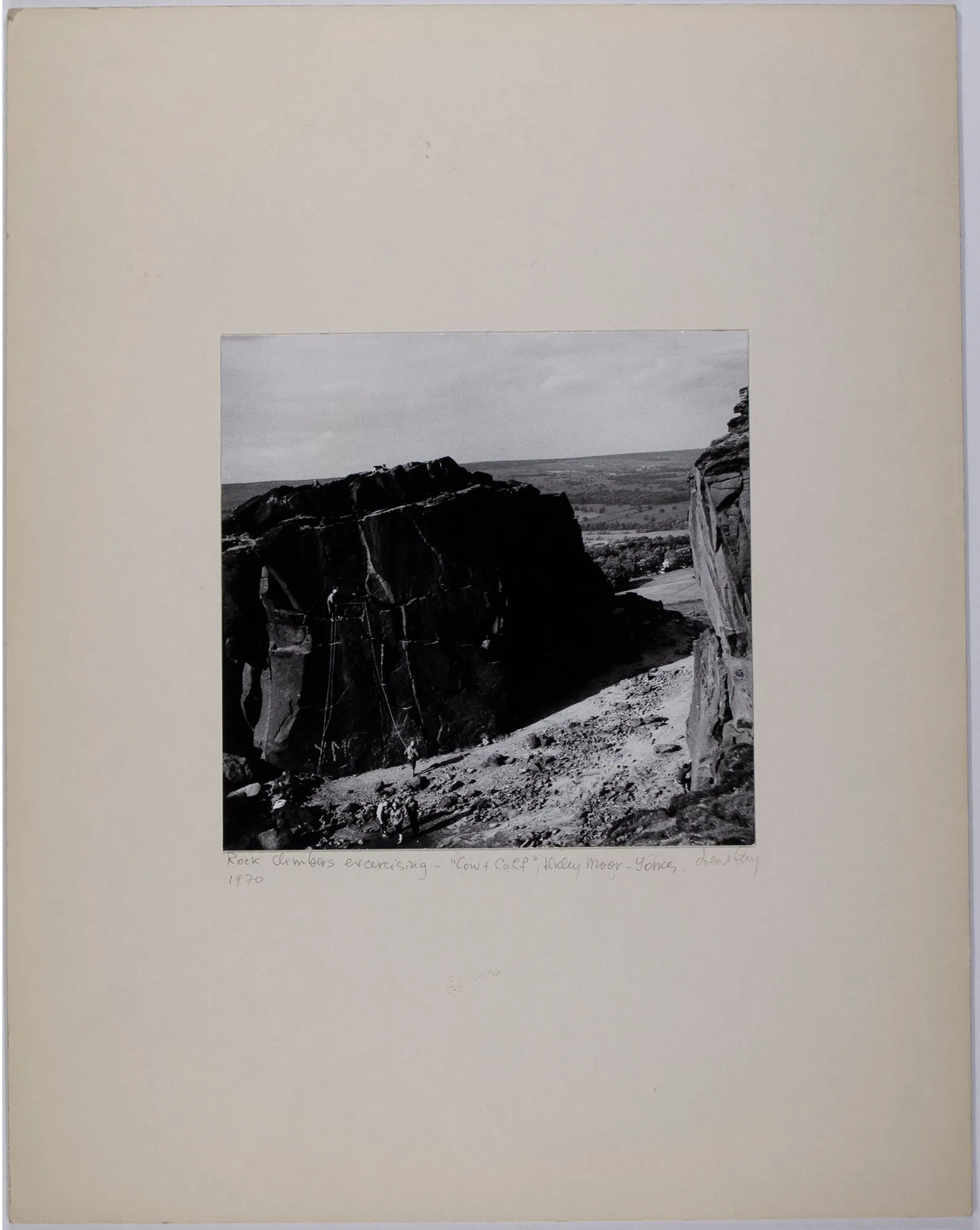 Rock Climbers Excercising - "Cow and Calf", Ilkley Moor - Yorkshire