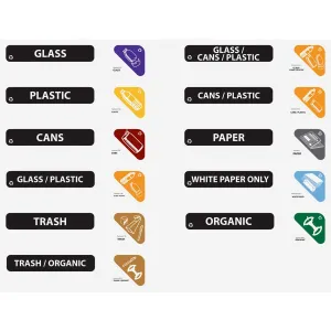 Rubbermaid Commercial Glutton Recycling Station Label Kit
