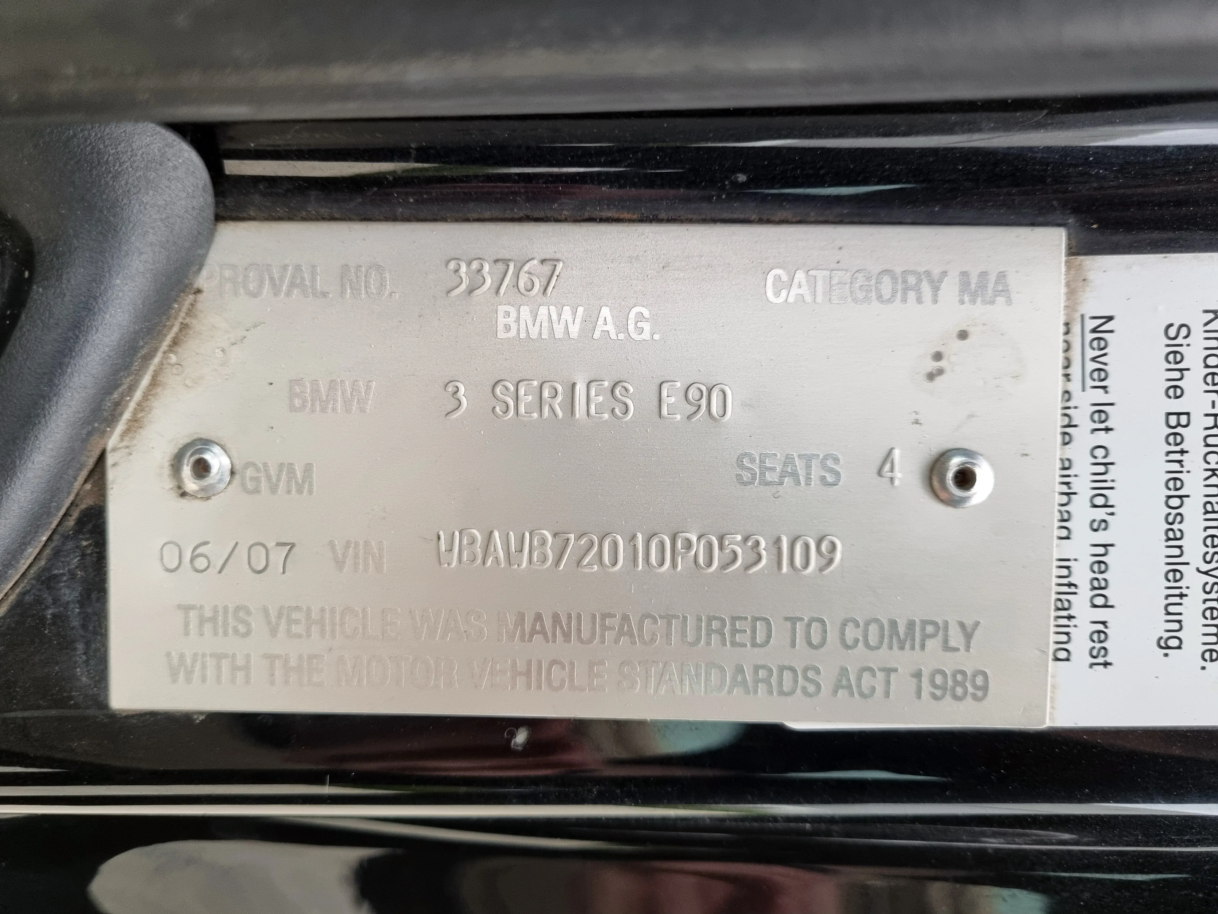 S3043 3' E92 Coupe 335i N54 AUTO 2007/04