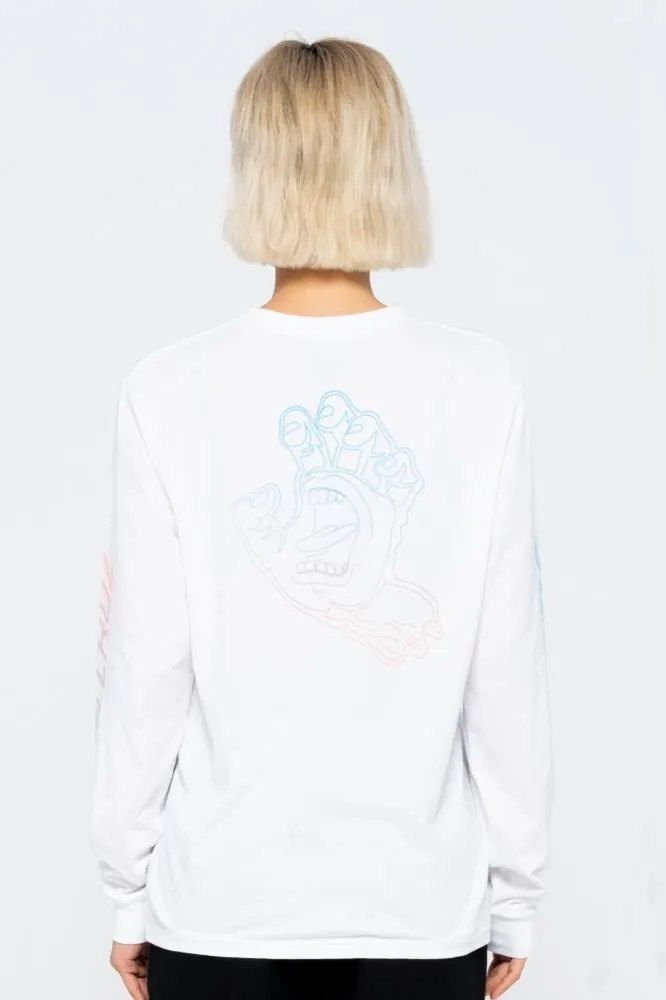 Santa Cruz Womens L/S T-Shirt Void Hand Fade L/S T-Shirt - White