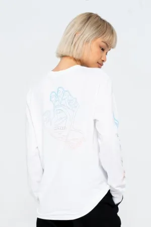 Santa Cruz Womens L/S T-Shirt Void Hand Fade L/S T-Shirt - White