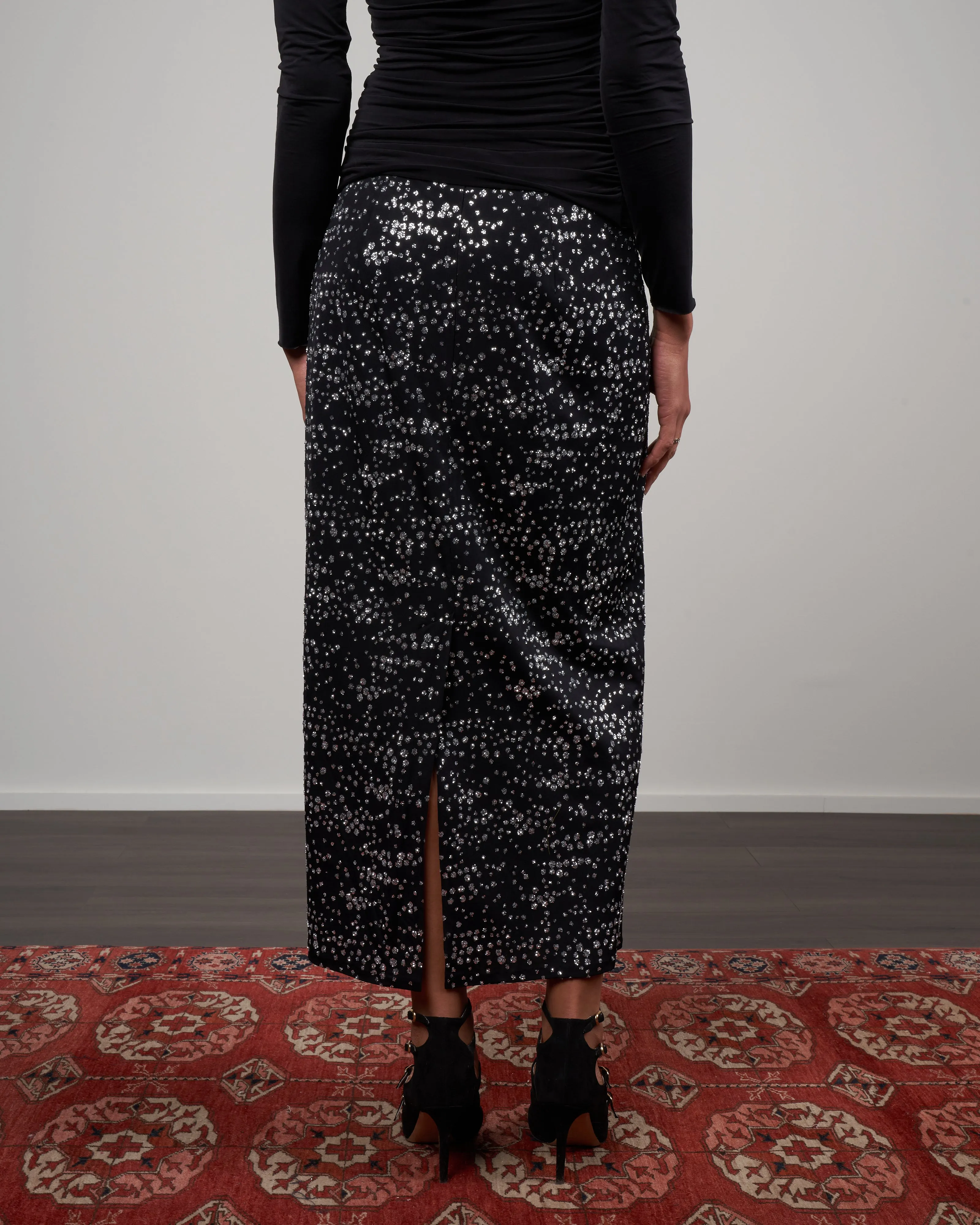 scintilla jersey pencil skirt - black