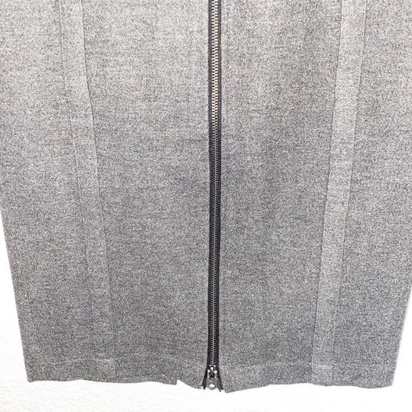 Shades Of Grey By Micah Cohen Gray Zip Front Career Business Pencil Skirt