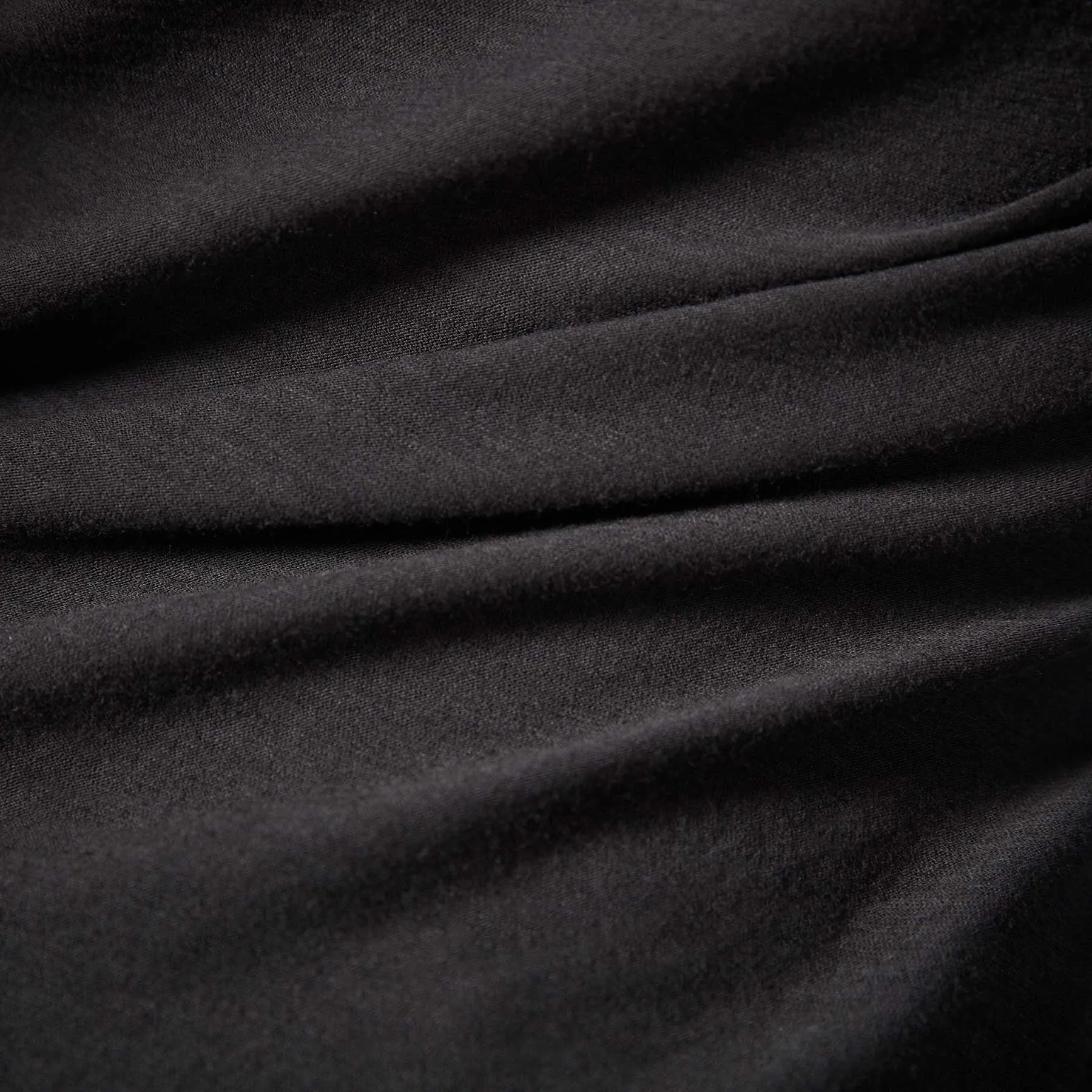 Sheer Slub Long Sleeve Crew - Black