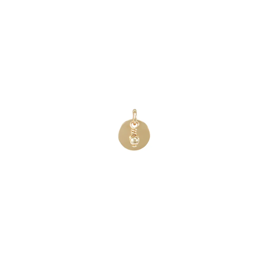 Sia Disc with Noa Bead Charm - Gold