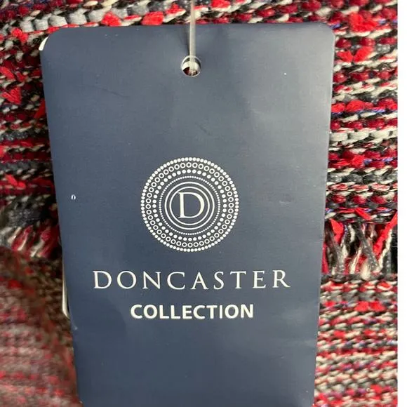 Size Plus 14W NWT Doncaster Collection Red/Black Tweed Midi Pencil Skirt Fringe