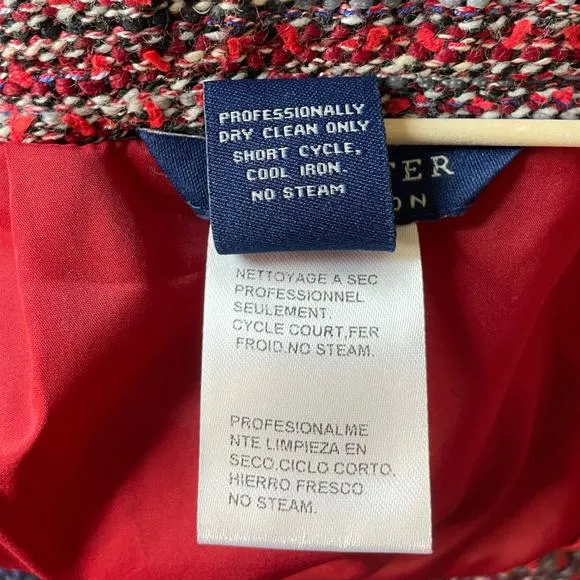 Size Plus 14W NWT Doncaster Collection Red/Black Tweed Midi Pencil Skirt Fringe