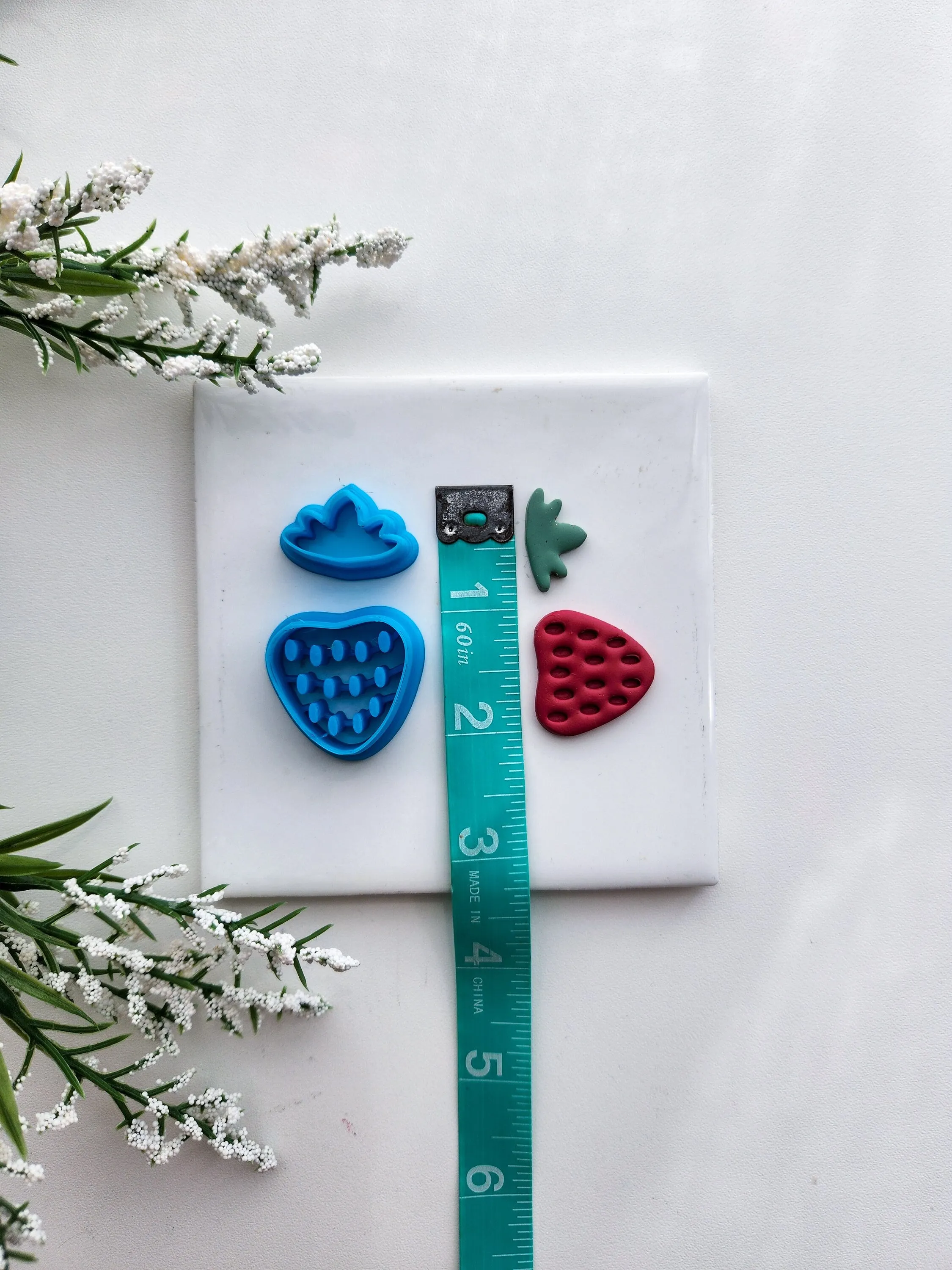 Strawberry & Leaf Set | Fruit Polymer Clay Cutter