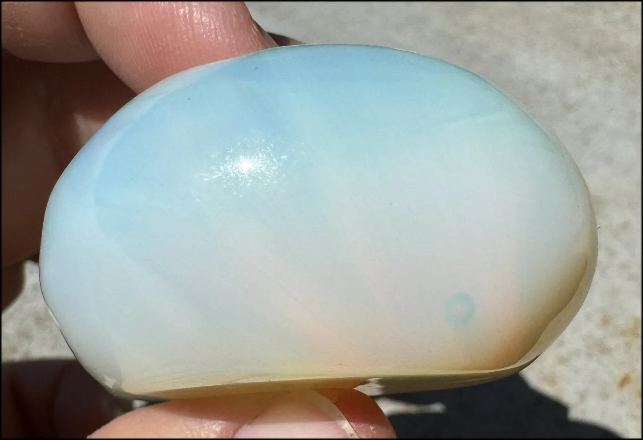 ~Super Cute~ Carved Opalite Sleeping Kitty Cat - with Synergy 8  yrs