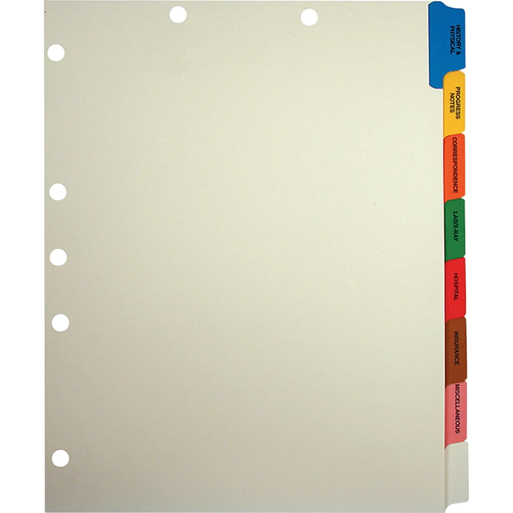 Tabbies 8-Side Tab Medical Chart Index Set