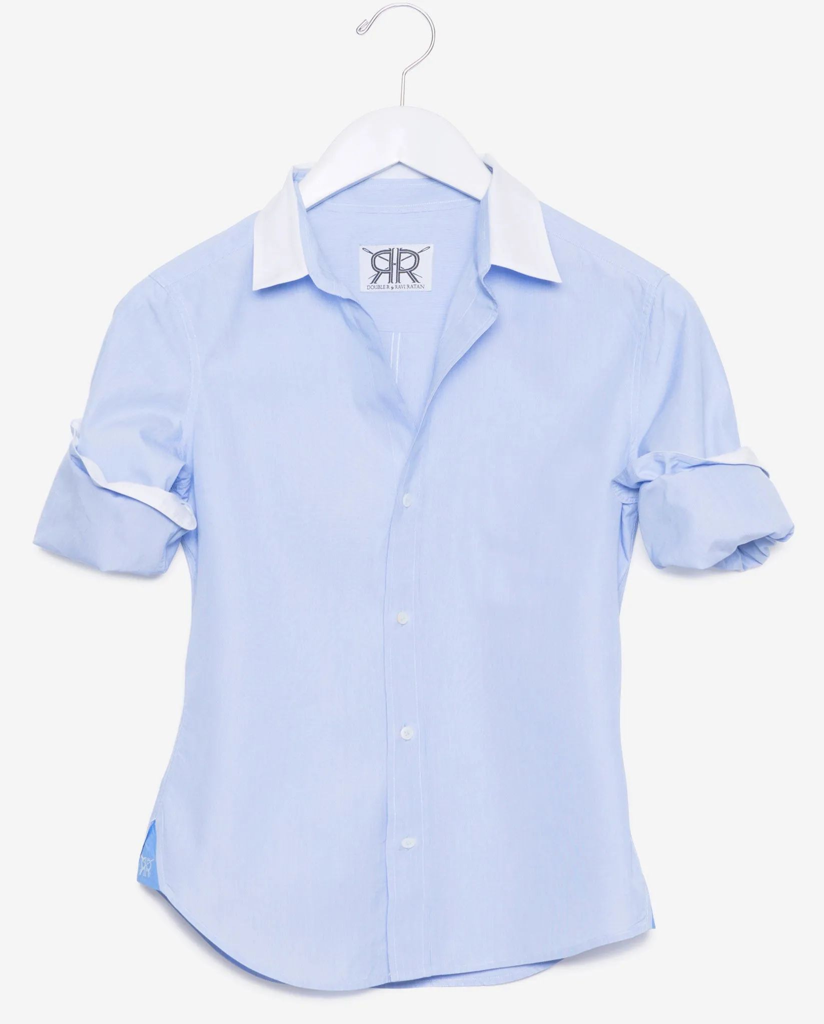 Tailored - Blue Hairline with White Collar and Cuffs