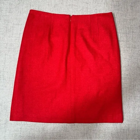 Talbots Red Wool Straight Pencil Skirt Size 6