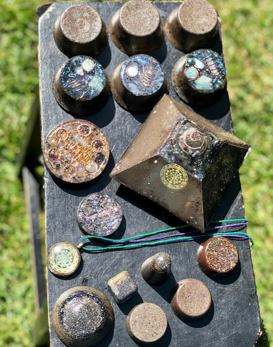 The “Family Pack” - 8-Sided Radionics Large Giza  (15 Hz), 6 Towerbusters, Smart Meter & Wi-Fi/Microwave Shields, 1 Amulet, 2 phone shields & 3 Freebies, 6 for repeat buyer ($243 in savings!)