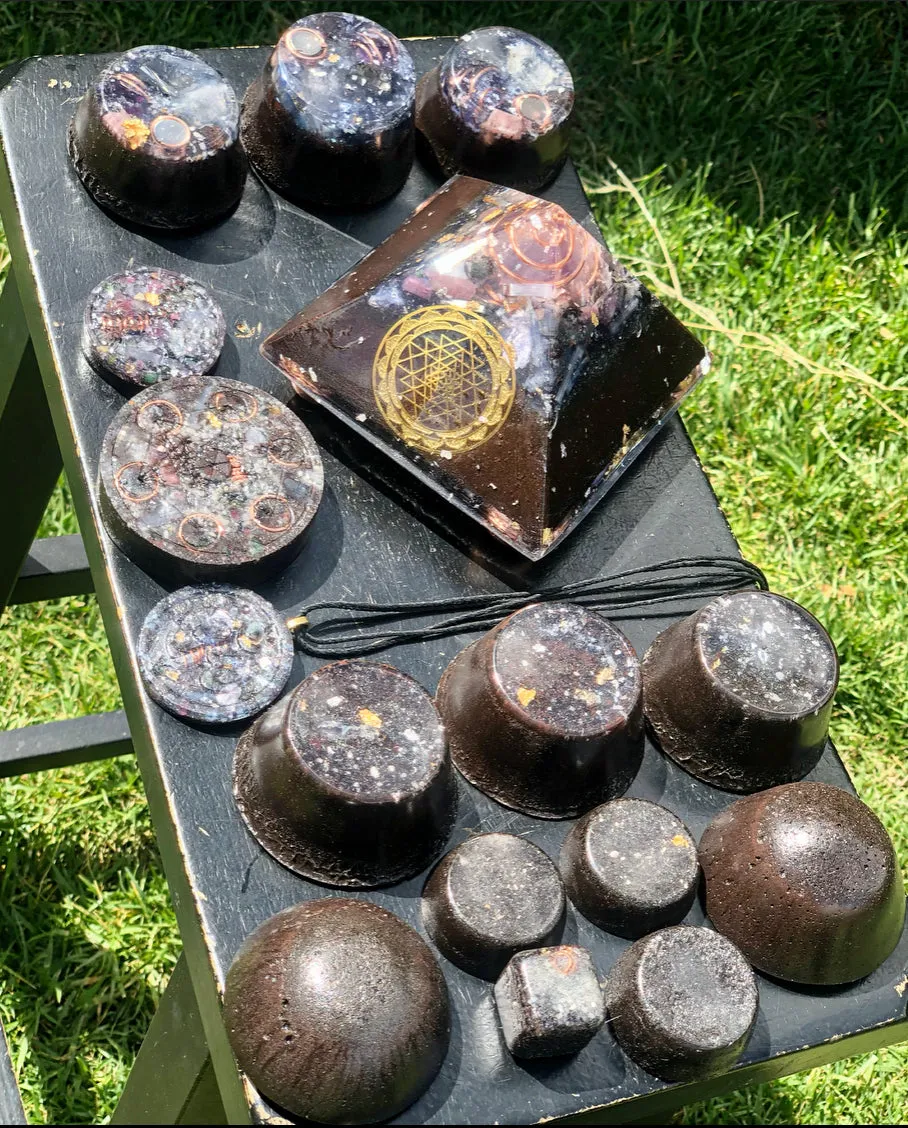 The “Family Pack” - 8-Sided Radionics Large Giza  (15 Hz), 6 Towerbusters, Smart Meter & Wi-Fi/Microwave Shields, 1 Amulet, 2 phone shields & 3 Freebies, 6 for repeat buyer ($243 in savings!)