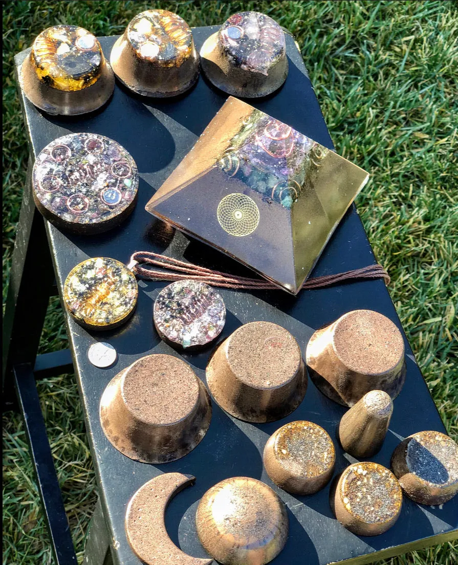 The “Family Pack” - 8-Sided Radionics Large Giza  (15 Hz), 6 Towerbusters, Smart Meter & Wi-Fi/Microwave Shields, 1 Amulet, 2 phone shields & 3 Freebies, 6 for repeat buyer ($243 in savings!)